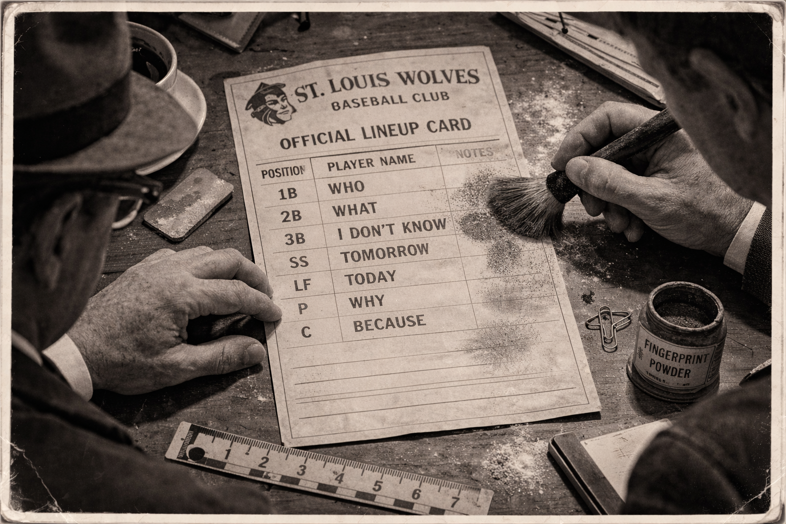 Wolves lineup card photo