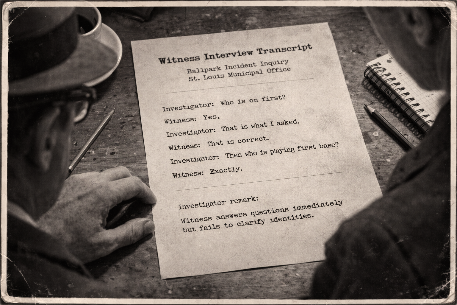 Witness interview transcript